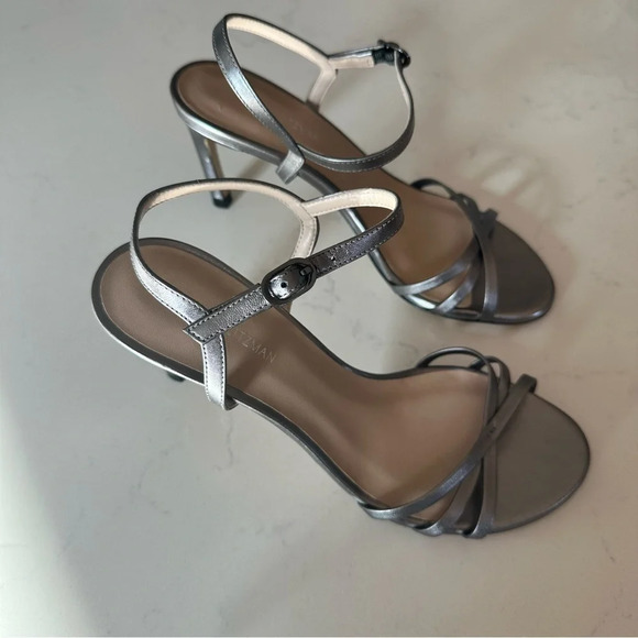 Stuart Weitzman Starla 80 Ankle strap Sandal Color Gunmetal Size: 5 - Picture 2 of 6